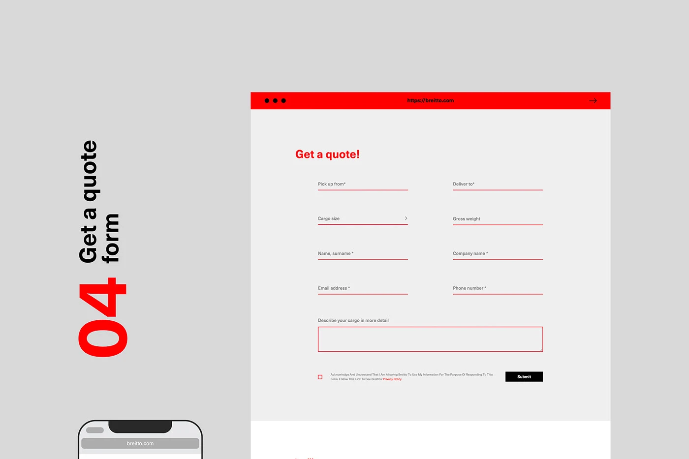 Breitto UI/UX design